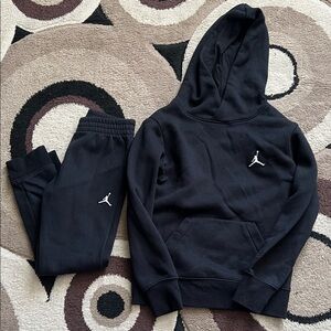 Kids Black Jordan Hoodie and Jogger Set Size 7